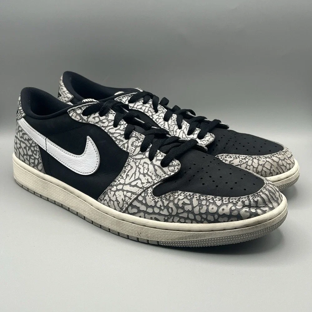 2022 Nike Air Jordan 1 Retro Low OG Black Cement Retro - Men's Size 14 USED